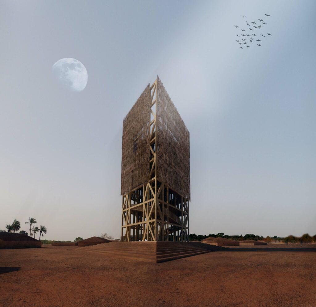 Création d'un espace multiculturel sacré en auto - construction au Sénégal, tour écologisque en bois avec mise en œuvre avec les matériaux locaux