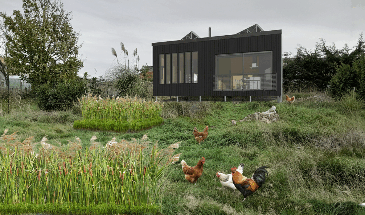 Construction d'une tiny house ossature bois d'environ 50m² habitat léger autonomie - Tubize - Wallonie. Terrain. Architecture raisonnée, ossature bois, écoconstructions extensions, transformations, nouvelles constructions Liège, Wallonie. Architecture durable économique et conviviale. Architecte situé à Liège