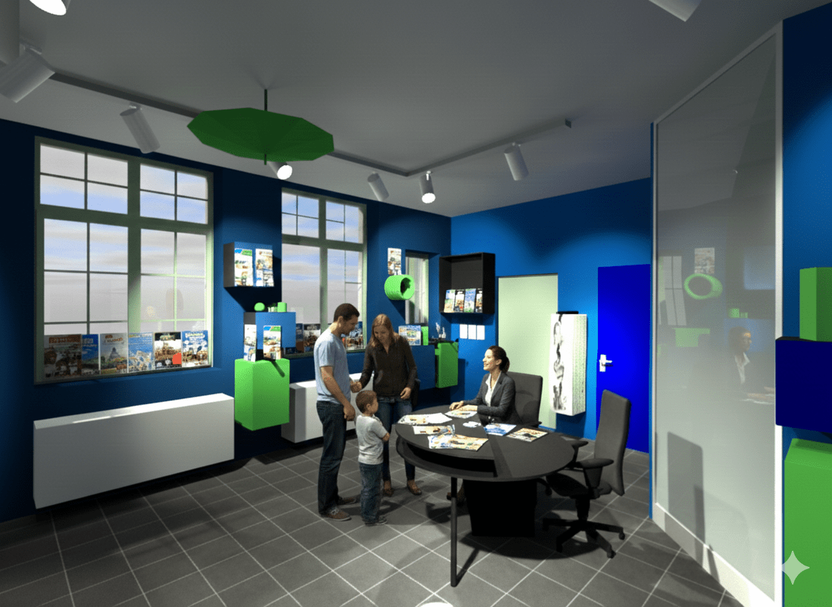 Scénographie maison des Patrimoines de l'UNESCO à Mons - Wallonie . zone d'accueil public et merchandising. Architecture raisonnée, ossature bois, écoconstructions extensions, transformations, nouvelles constructions Liège, Wallonie. Architecture durable économique et conviviale. Architecte situé à Liège