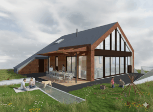 Construction d'une habitation familiale raisonnée (mixe ossature bois + béton, avec piscine intérieure, mezzanines. Tintigny - Wallonie. Visualisation. Architecture raisonnée, ossature bois, écoconstructions extensions, transformations, nouvelles constructions Liège, Wallonie. Architecture durable économique et conviviale. Architecte situé à Liège