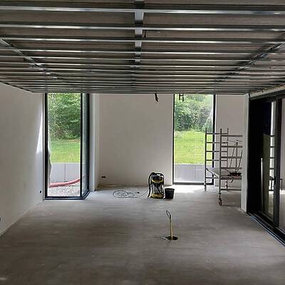 Construction d'une extension contemporaine
