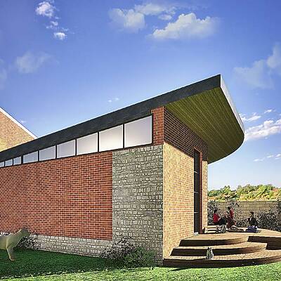 Construction d'une habitation de plain-pied - maçonnerie traditionnelle - Estinnes-au-Mont - Wallonie. - Visualisation. Architecture raisonnée, ossature bois, écoconstructions extensions, transformations, nouvelles constructions Liège, Wallonie. Architecture durable économique et conviviale. Architecte situé à Liège Wallonie.